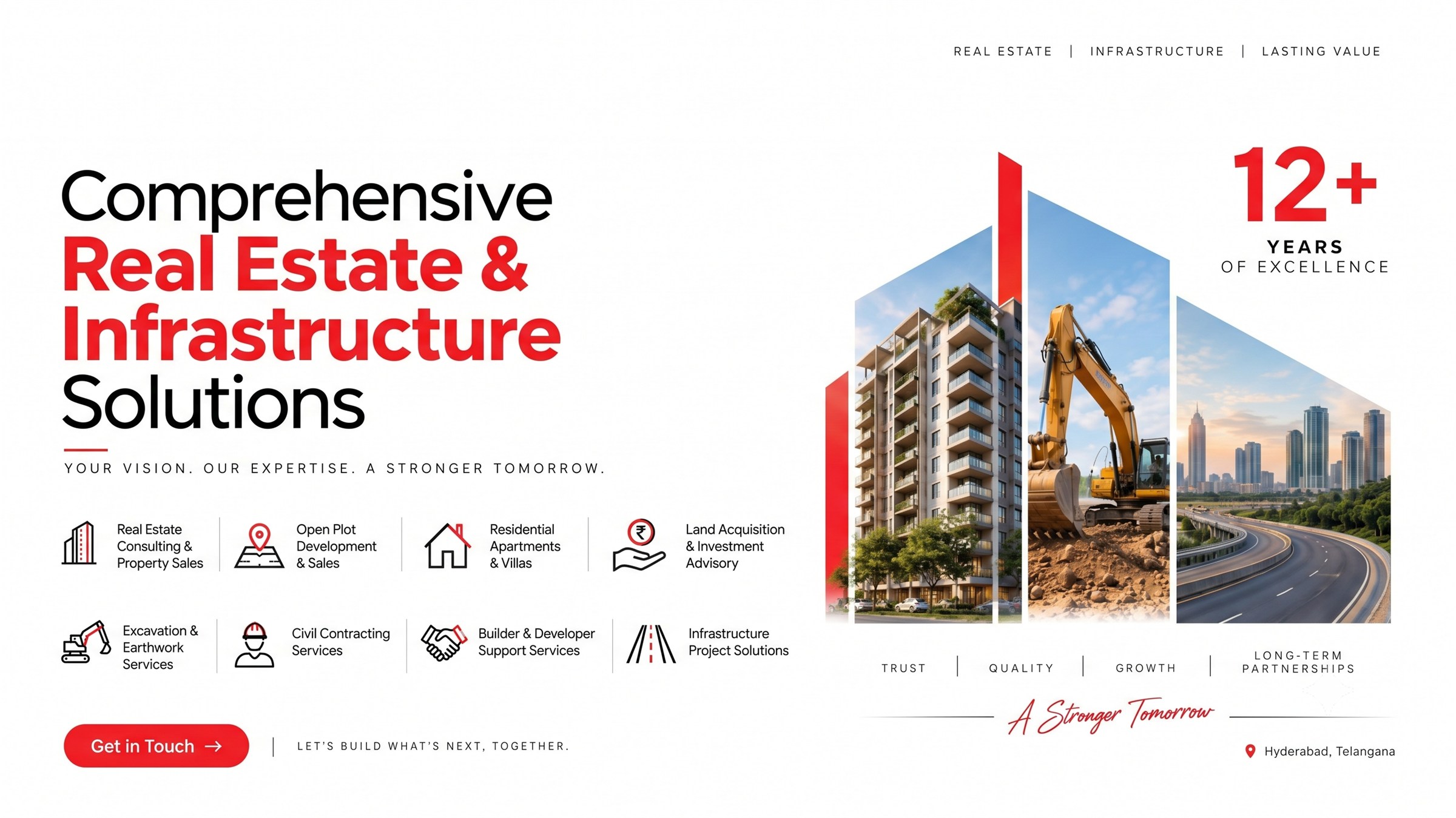 Wishrock Infratech — comprehensive real estate & infrastructure solutions. 12+ years of excellence, Hyderabad, Telangana